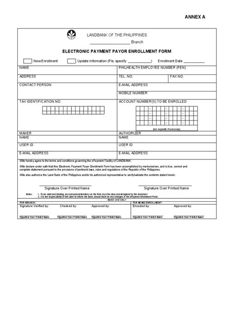 ELECTRONIC PAYMENT PAYOR ENROLLMENT FORM .